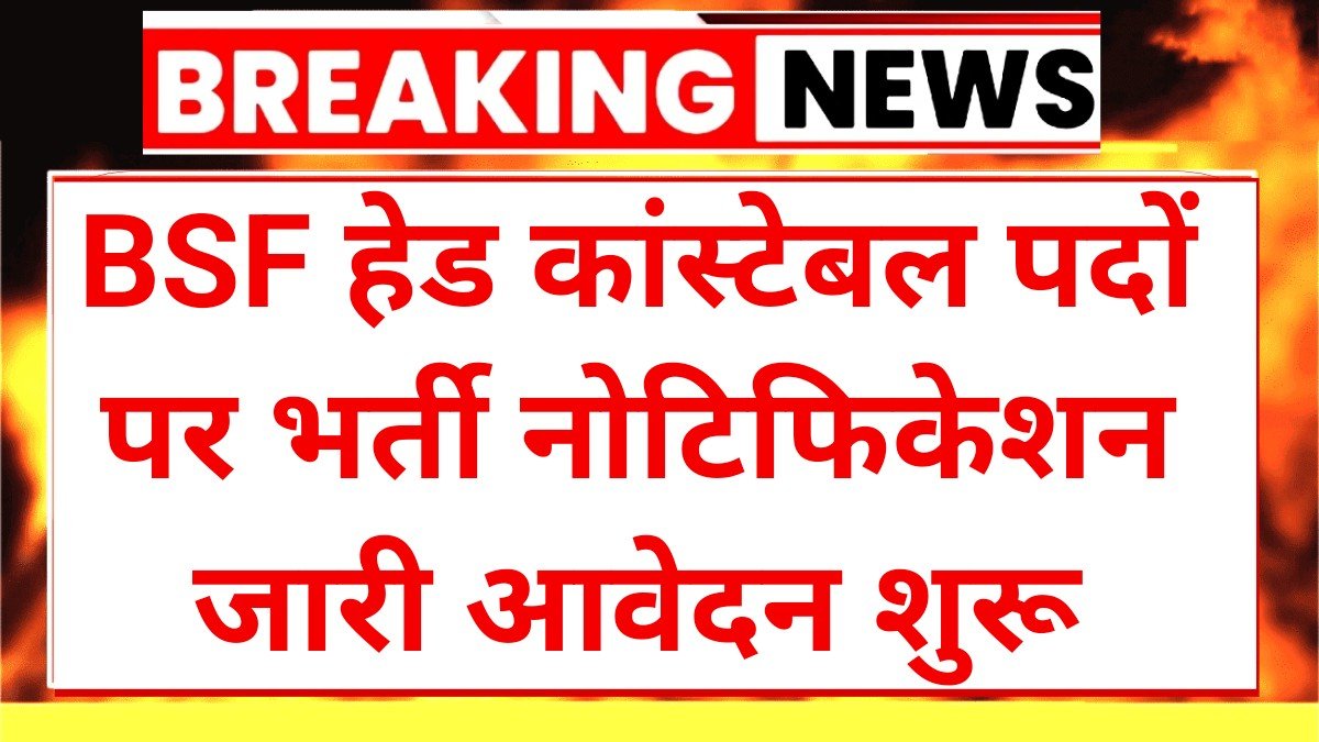 BSF Head Constable: बीएसएफ हेड कांस्टेबल पदों पर भर्ती नोटिफिकेशन जारी आवेदन शुरू